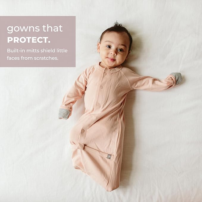 goumikids Viscose Made from Bamboo Organic Cotton Convertible Baby Gown - Image 5
