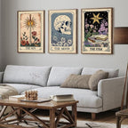 Pouydmi Tarot Card Wall Art Sun Moon Canvas Wall Decor Mystical Astrology Wall - Image 6