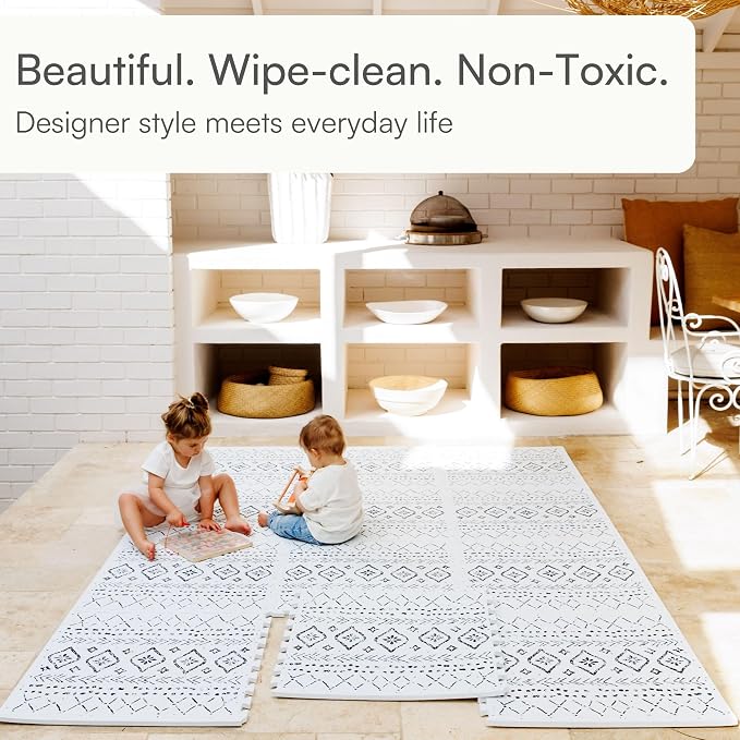 Lillefolk Baby Play Mat for Floor – 6x8ft Boho | Soft Non Toxic Premium EVA - Image 2