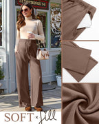 3 Pack Maternity Pants for Women Over The Belly Lounge Work Pregnancy Pants - Image 4