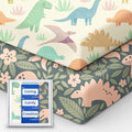 Dinosaur Crib Sheets for Boys, Premium Soft Crib Mattress Fitted Sheet by TotBasic%7CRedesigntheBasic