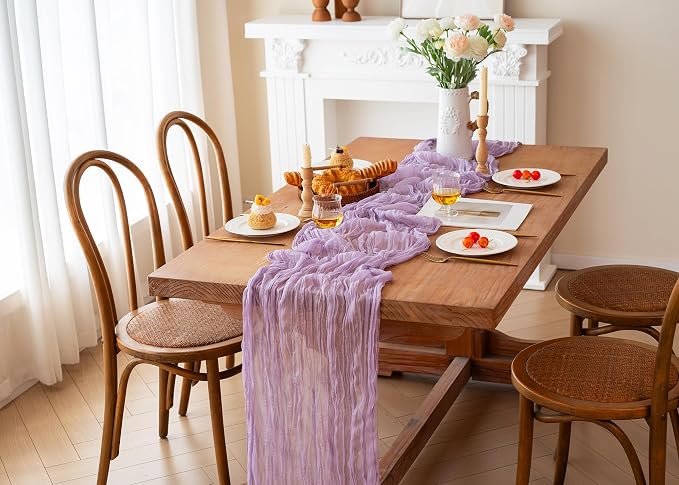 FEXIA 12 Pack Lilac Table Runner 35x120 Inches - Image 7