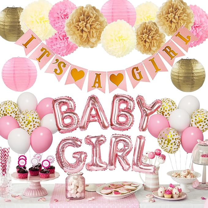 Ouddy Party Pink Baby Shower Decorations by OuddyParty