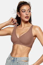 OEAK Womens Deep V Bras Wireless Comfortable Bra Supportive No Underwire Bras - Image 5