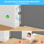 71 Inch Retractable Baby Gates Extra Wide, 41 Inch Reinforced Extra Tall Mesh - Image 7