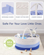 Maliton Baby Diaper Caddy Organizer, Cotton Rope Diaper Caddy Basket, Large - Image 3