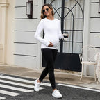 GINKANA Maternity Workout Tops Long Sleeve Pregnancy Yoga Shirts - Image 4