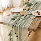 6pcs Sage Green Table Runner Cheesecloth 120 Inch 10 FT Rustic Boho Cheese by KEKETOARRANGE