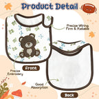7Pcs Cotton Waterproof Baby Bibs Hook Loop Closure Newborn Bib Keepsake Baby - Image 3