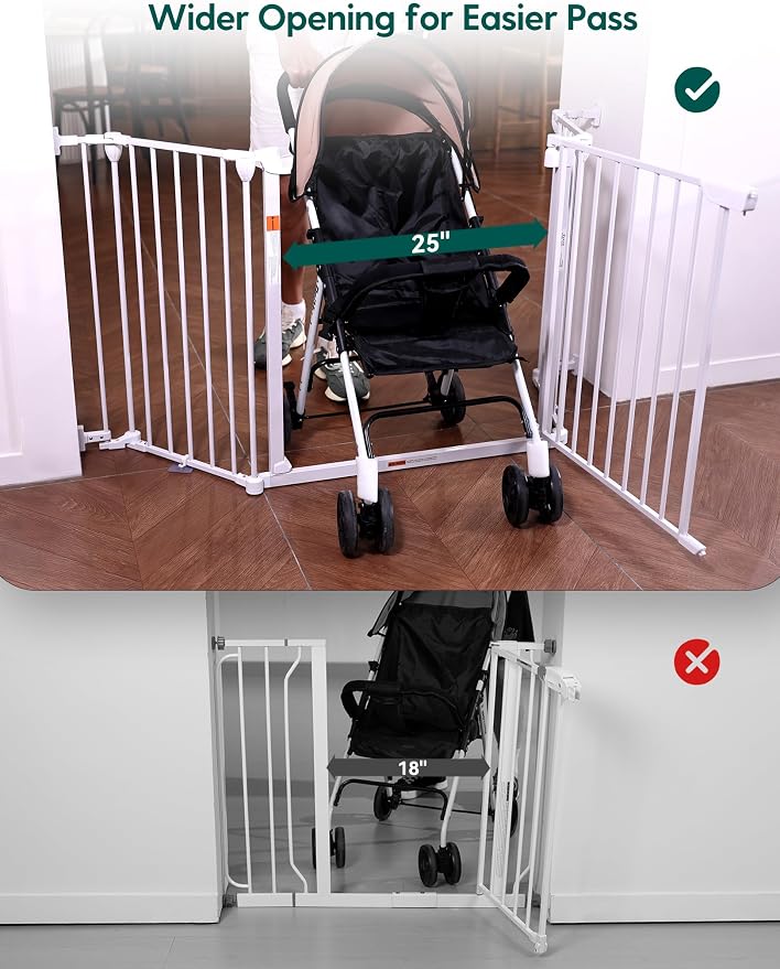 Babelio 102" Extra Wide Baby Gate, Hardware Mounted Pet Gate Indoor, Foldable 5 - Image 2