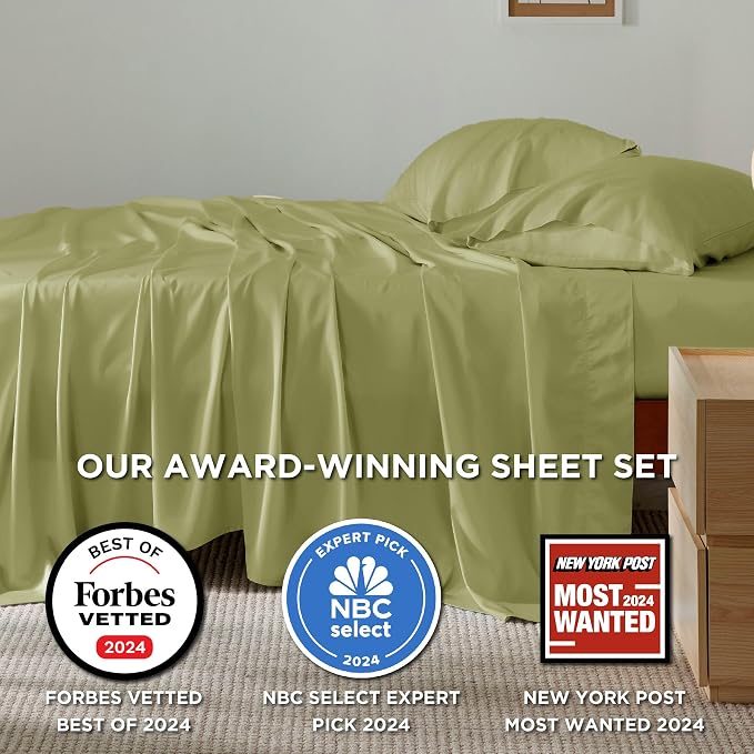 Bedsure Queen Sheet Set, Rayon Derived from Bamboo, Cooling Sheets, Breathable - Image 2