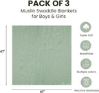 Konssy 3 Pack Muslin Swaddle Blankets - Image 8