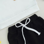 Toddler Baby Boy Fall Clothes Waffle Outfit Long Sleeve Color Blocking - Image 4