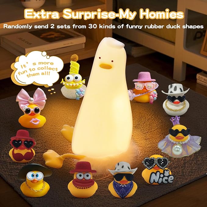 Cute Duck Night Light with Color Changing, APP/Tap Control Fun Lying Flat Ducky - Image 5