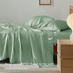 Bedsure Queen Sheet Set, Rayon Derived from Bamboo, Cooling Sheets, Breathable - Image 4