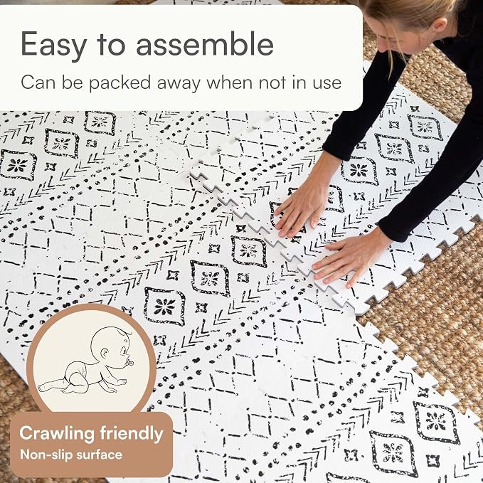 Lillefolk Baby Play Mat for Floor – 6x6ft Boho | Soft Non Toxic Premium EVA - Image 5