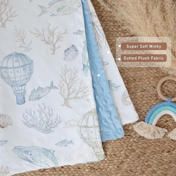 Whale Baby Fleece Blanket Neutral - Image 7