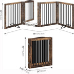 Vantas Folding Pet Gate 96" Wide, Freestanding Pet Gate, Puppy Safety Fence - Image 5
