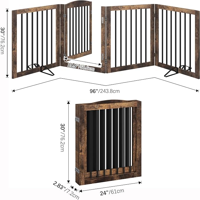 Vantas Folding Pet Gate 96" Wide, Freestanding Pet Gate, Puppy Safety Fence - Image 5