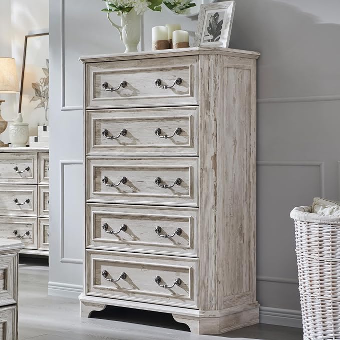 T4TREAM Farmhouse 5 Drawers Dresser by T4TREAMFurniture
