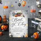 TrelaCo Halloween Cool Baby Shower Games Bottle Chug Sign Wooden Halloween Boo - Image 2
