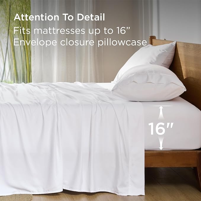 Bedsure King Size Sheet Set, Cooling Sheets King, Rayon Derived from Bamboo - Image 5
