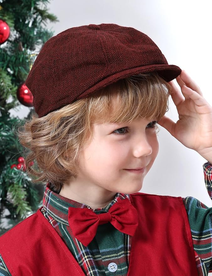A&J DESIGN Baby Boys Newsboy Caps Kids Vintage Driver Beret Hat - Image 3