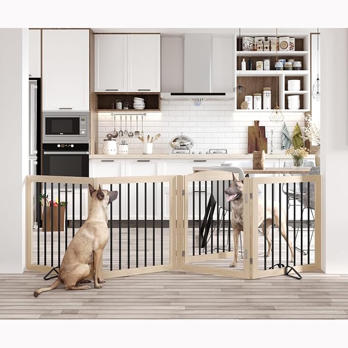 Vantas Folding Pet Gate 96" Wide, Freestanding Pet Gate, Puppy Safety Fence by Vantas