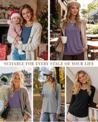 4 Pack Women's Cotton Nursing Tops, Breastfeeding Maternity - Image 5