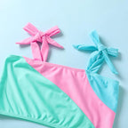 YOUNGER TREE Toddler Girls Two Pieces Swimsuit Color Block Stripe Swimwear - Image 4