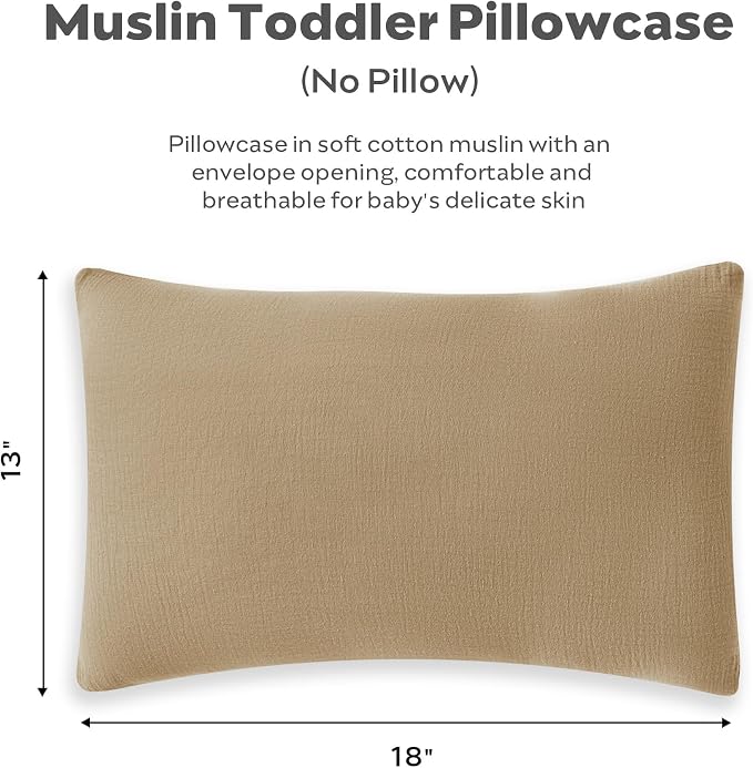 JELLYMONI 2 Pack Muslin Toddler Pillowcase - Image 5