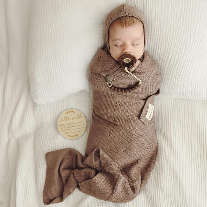 Organic Unisex Pointelle Receiving Swaddle Blanket - Image 4