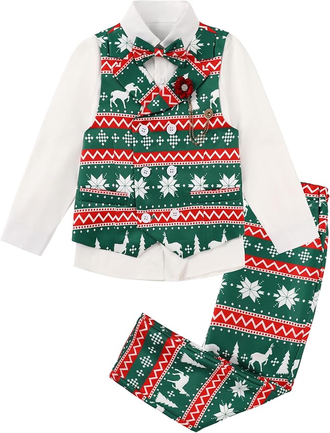 DISAUR Boys Suits Toddler Tuxedo Suit Wedding Ring Bearer Outfit Vest Pants by DISAUR