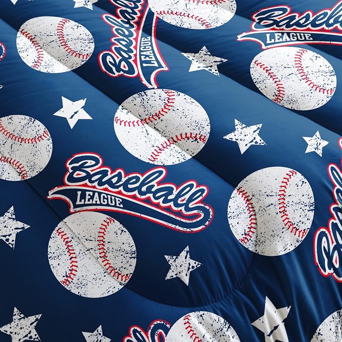 QOOMO 3D Baseballs Comforter Full Size, Down Alternative, Soft and Lightweight - Image 4