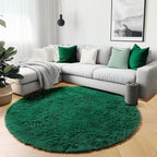 ONASAR Dark Green Round Area Rugs 6ft, Ultra Soft Bedroom Circle Rug by ONASAR