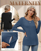 4 Pack Women's Cotton Nursing Tops, Breastfeeding Maternity - Image 4