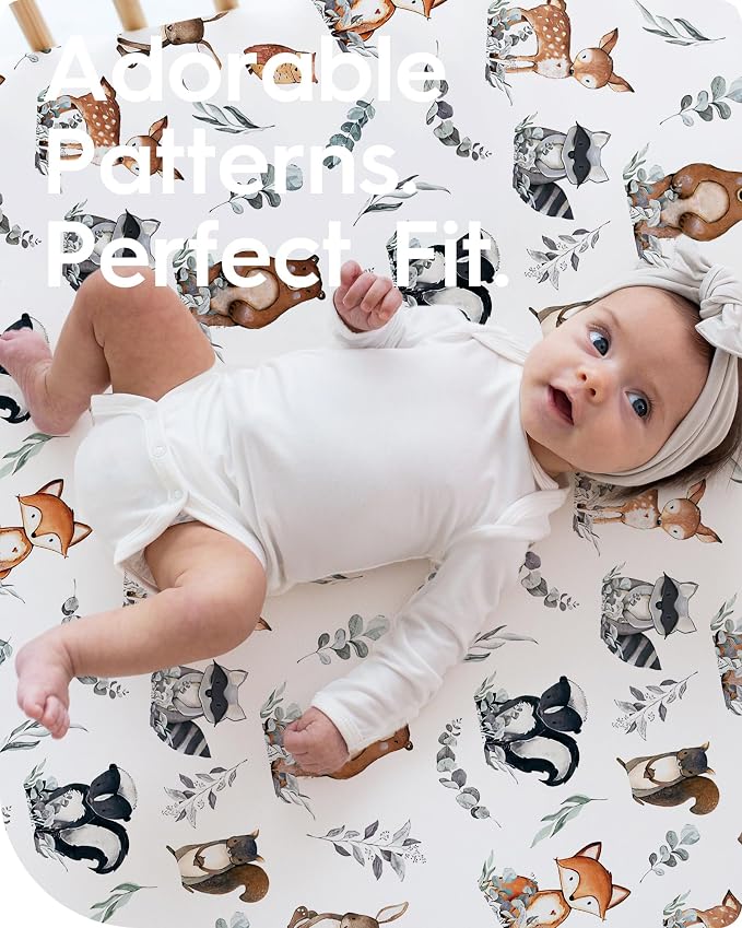 Crib Sheet Netural, Premium Soft Jersey Knit Fitted Crib Sheet, Crib Mattress - Image 3