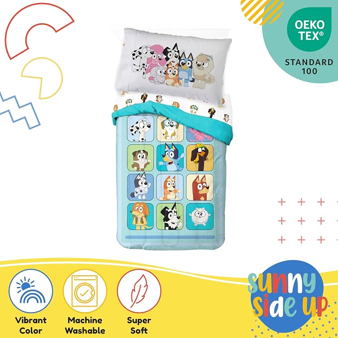 Sunny Side Up Bluey & Friends Toddler Comforter Set - Image 4