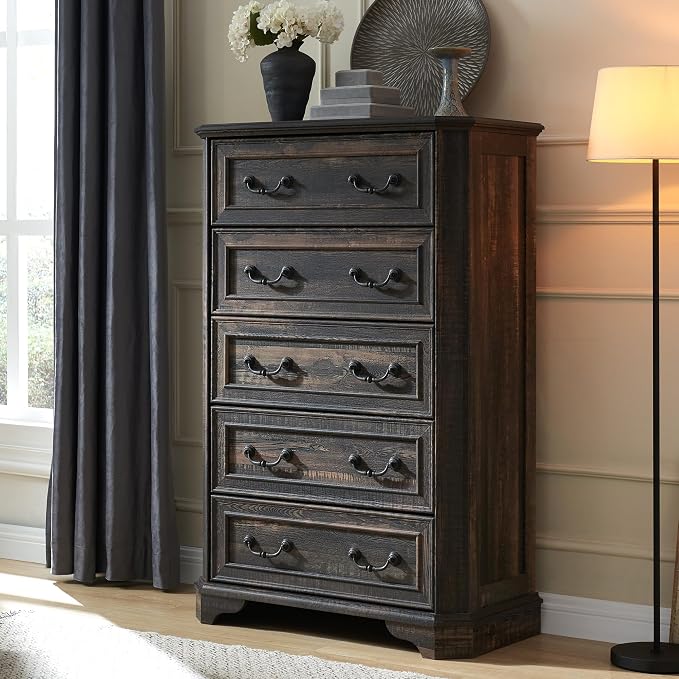 T4TREAM Farmhouse 5 Drawers Dresser by T4TREAMFurniture