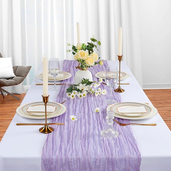 12 Pack Lilac Purple Cheesecloth Table Runner 10Ft Gauze Cheese Cloth Table - Image 3