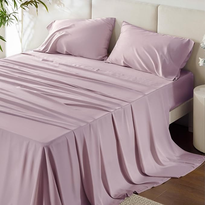 Bedsure Queen Sheet Set, Rayon Derived from Bamboo, Cooling Sheets, Breathable by BEDSURE