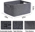 Large Storage Baskets for Organizing, Closet Shelf Baskets for Clothes Blanket - Image 2