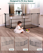 Babelio 102" Extra Wide Baby Gate, Hardware Mounted Pet Gate Indoor, Foldable 5 - Image 3