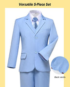 Boys’ Formal Suit 5 Piece Set, Toddler Tuxedos - Image 4