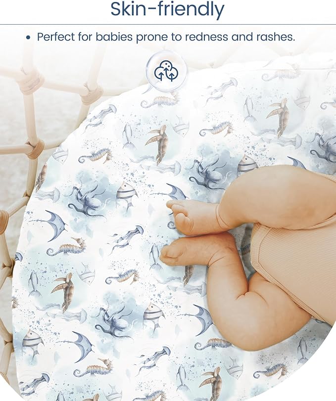 Pack and Play Sheets Fitted, Ultra Soft Mini Crib Sheets Boy, Neutral Pack N - Image 4