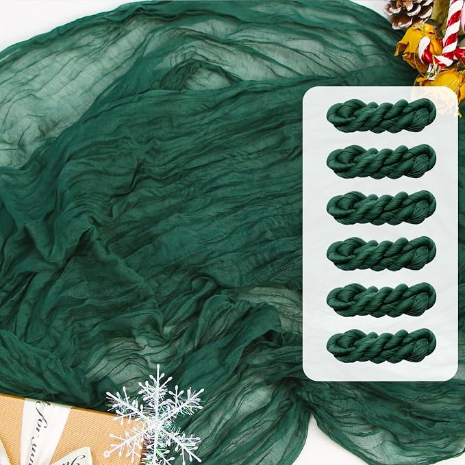 FEXIA 6 Pack Emerald Green Christmas Table Runner St Patrick's Day Decorations by FEXIA