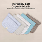 5-Pack Cotton Muslin Burp Cloths Baby Girls, Boys - Image 4