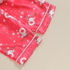 MAINESAKA Baby Boy Girl Pajamas Christmas Red Plaid Print Long Sleeve Lapel - Image 7