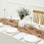 DOLOPL Brown Cheesecloth Table Runner 13.3ft Boho Gauze Cheese Cloth Table - Image 4