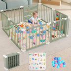 Foldable Wooden Baby Playpen by Yopnoyik